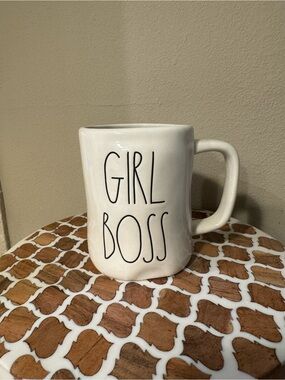 Rae Dunn White "GIRL BOSS" Ceramic Mug